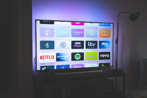 streaming services displayed on tv